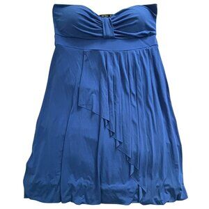 Star Vixen royal blue strapless stretch dress size L bubble/balloon hem